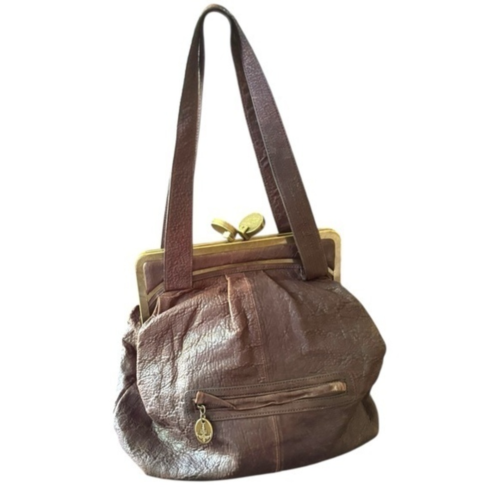 Tracy Reese Kiss Lock Dark Chocolate Leather Satchel